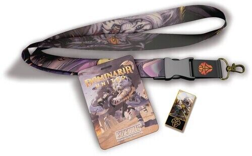 pinfinity mtg card back Magic The Gathering Ltd Ed Dominaria United Ajani Pin & Lanyard Set