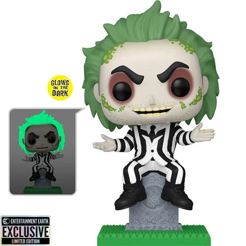 Funko Pop! Beetlejuice: Beetlejuice on Tombstone (GITD) Vinyl Figure Entertainment Earth Exclusive