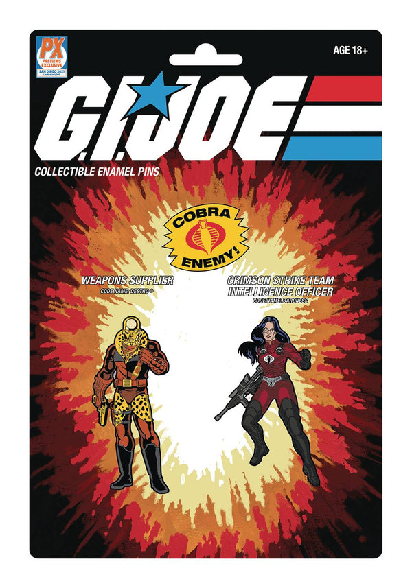 GI Joe PD Destro & Crimson Baroness 2 Pin Set PX SDCC 2021 Exclusive LE 1000
